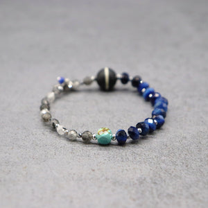 [AMULET] Medicine Buddha Dzi Bead x Tiger's Eye x Tourmalinated Quartz Bracelet