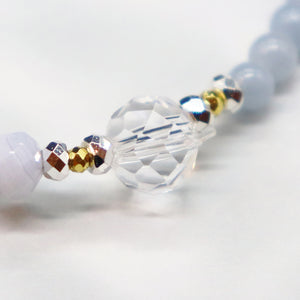 [Mermaid Teardrops] Baroque Pearl, Pearl, Crystal & Angelite Bracelet