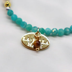 【Mermaid Teardrops】Tortoise Shell Dzi Bead × Pearl × Amazonite Bracelet