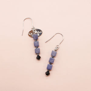 【Longing for Jaipur】ブルーアベンチュリン×オニキス ピアス