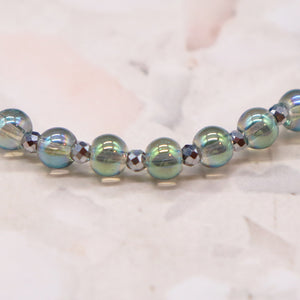 [Longing for Jaipur] Green Aventurine x Green Aqua Aura x Pearl Bracelet