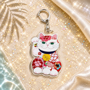 【POPO】LUCKY CAT アクリルキーホルダー ラメ入りタイプ