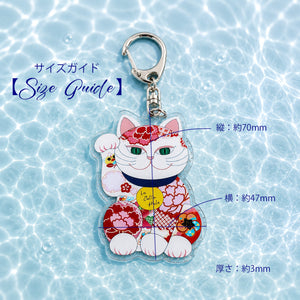 【POPO】LUCKY CAT アクリルキーホルダー ラメ入りタイプ
