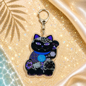 【ELE】LUCKY CAT アクリルキーホルダー ラメ入りタイプ