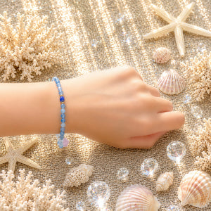 【Starry Sky Fragment】Tortoise Shell Dzi Bead x Lapis Lazuli x Aquamarine x Lavender Amethyst Bracelet