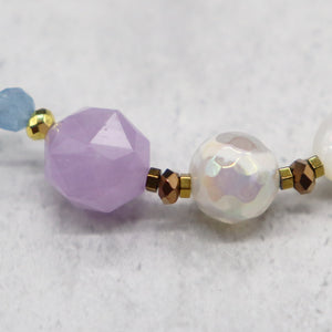 【Starry Sky Fragment】Tortoise Shell Dzi Bead x Lapis Lazuli x Aquamarine x Lavender Amethyst Bracelet