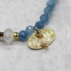 【Starry Sky Fragment】Tortoise Shell Dzi Bead x Lapis Lazuli x Aquamarine x Lavender Amethyst Bracelet