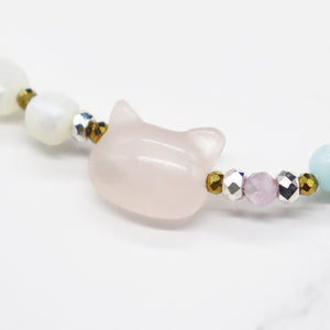【Blooming Pink Roses】 Rose Quartz × Mother of Pearl × Pearl Bracelet