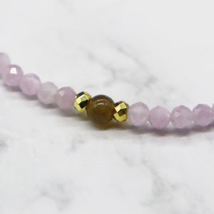 【Blooming Pink Roses】 Rose Quartz × Kunzite × Baroque Pearl Bracelet