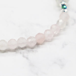 【Blooming Pink Roses】 Tortoiseshell Dzi Bead × Rose Quartz × Abalone Shell × Lapis Lazuli Bracelet