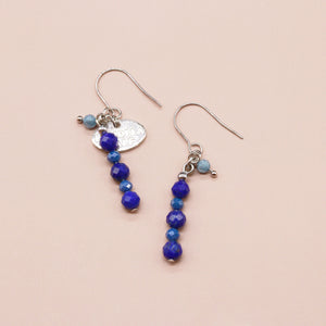 [Starry Sky Fragment] Lapis Lazuli x Zirconia Earrings