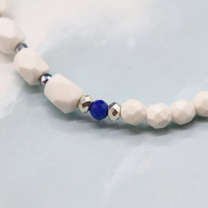 [Starry Sky Fragment] Lapis Lazuli x Magnesite x Zirconia Bracelet