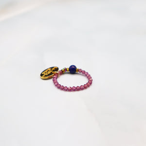 [Starry Sky Fragment] Lapis Lazuli x Rhodolite Garnet Ring