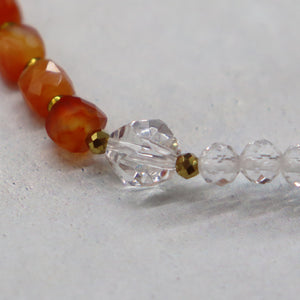[Shining Like Stardust] Crystal x Carnelian x Moonstone Bracelet